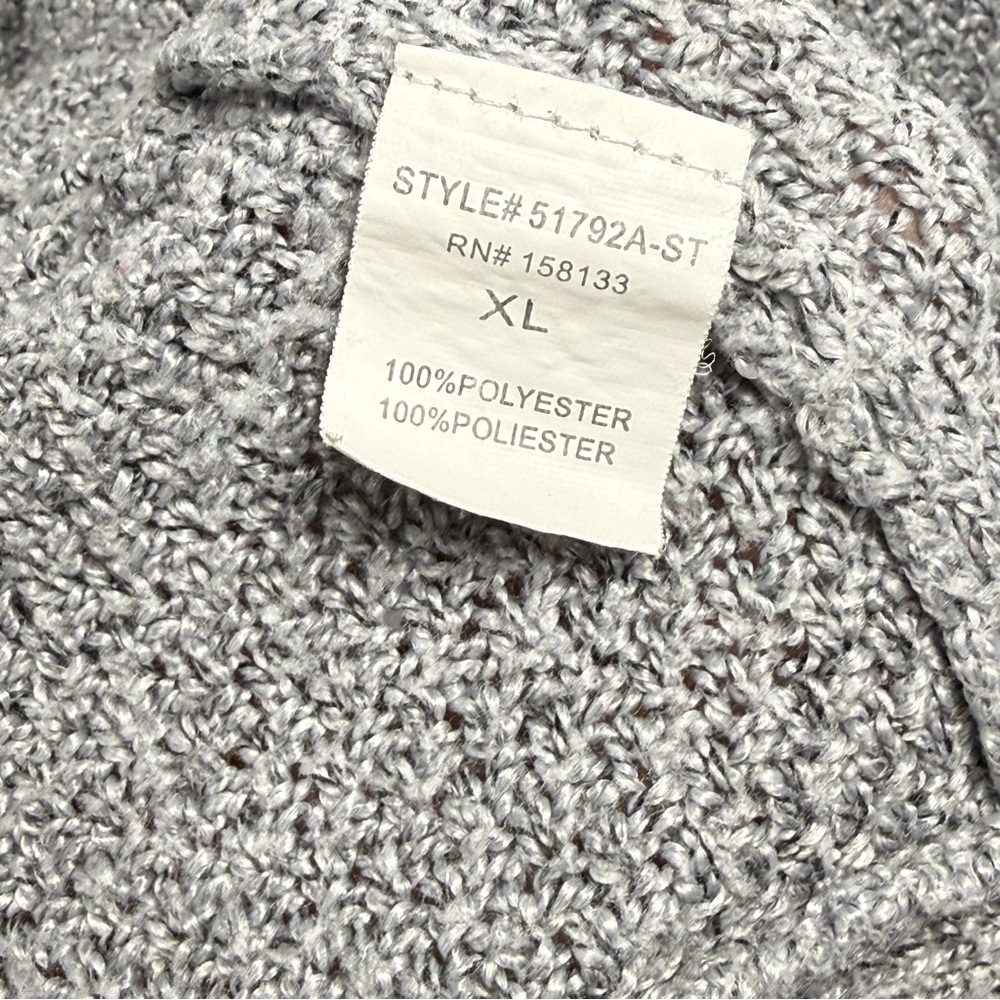 Marled Popcorn Knit Pink Clover Gray Crew Neck Pullover Sweater XL Extra Large - Picture 5 of 10